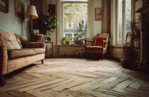 Overgangen tussen walvisgraat en andere vloeren netjes afwerken