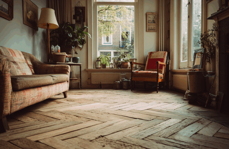 Overgangen tussen walvisgraat en andere vloeren netjes afwerken